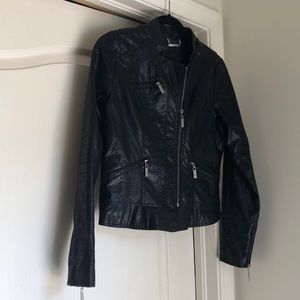 Jou Jou black pleather textured jacket